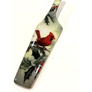 Cardinal Cake Server Hautman Brothers Collection Cardinal in Holly Christmas 10”